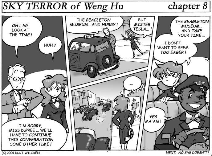 SKY TERROR of Weng Hu:  Chapter 8 — Follow That Cab !