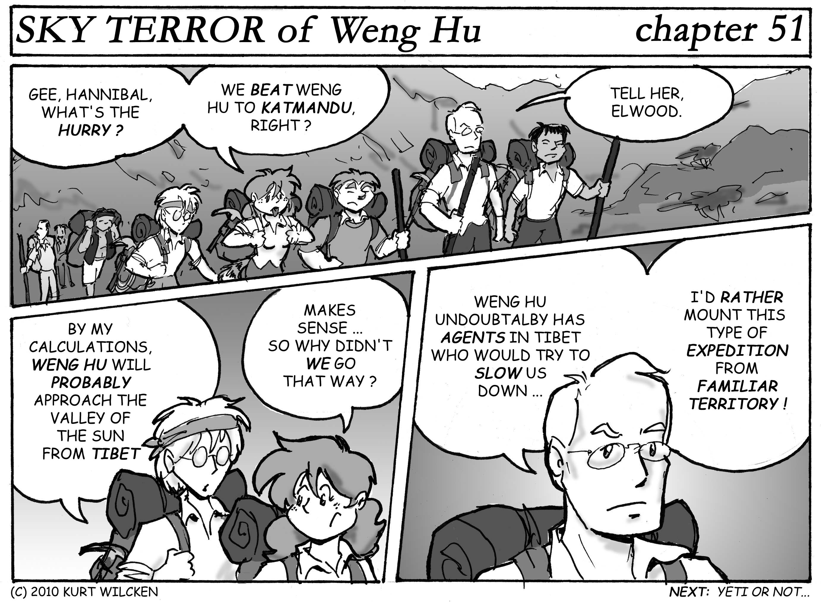 SKY TERROR of Weng Hu:  Chapter 51 — Into the Mountains