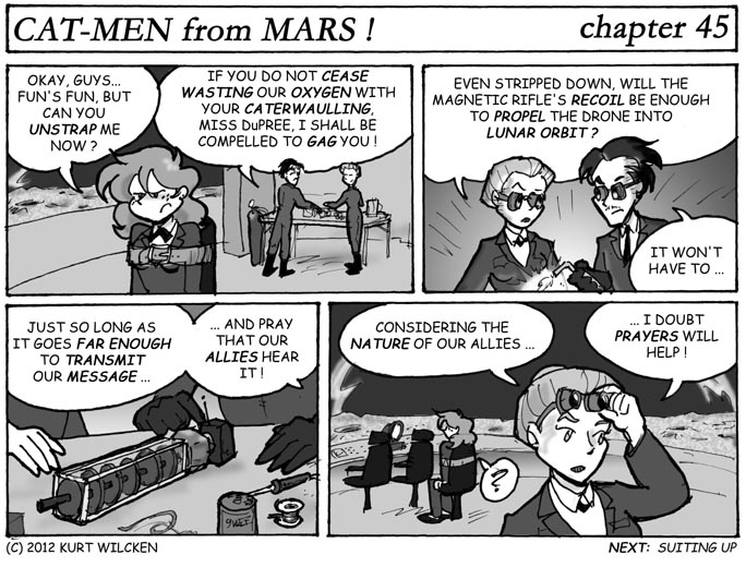 CAT-MEN from MARS:  Chapter 45 — Message In a Bottle Rocket